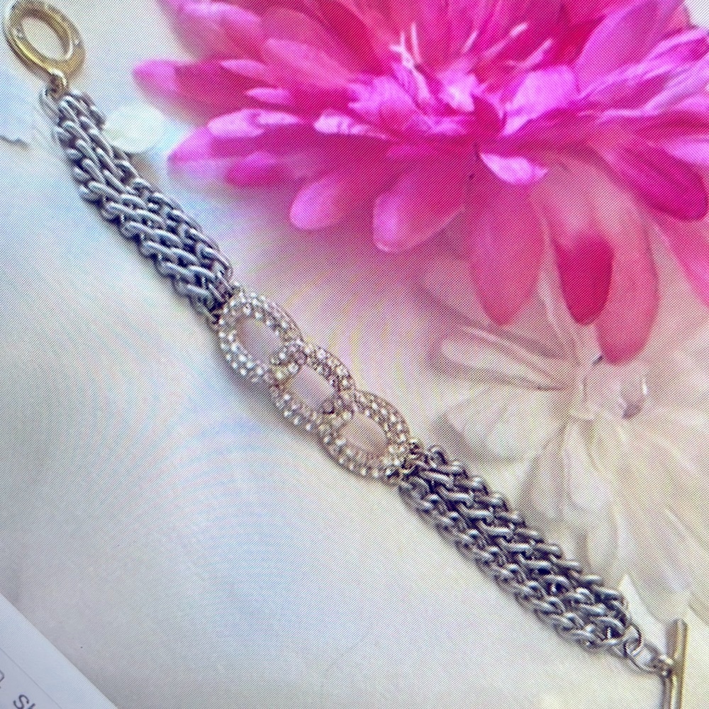 Lia sophia 7 inch bracelet silver, gold with crystals